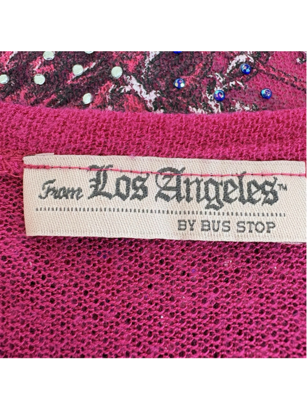 Rhinestone Angel Wings Rose Cross Top S Cyber Y2K Mall Goth From LA By Bus Stop - Picture 4 of 16